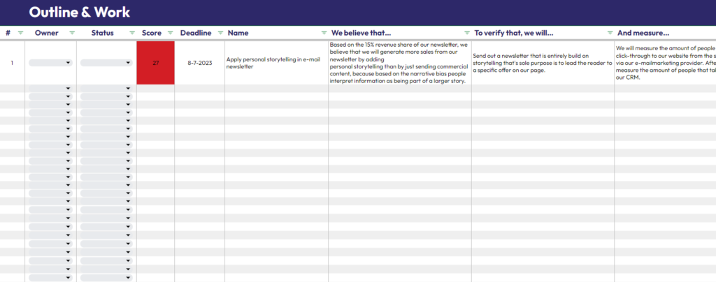 Experiment Canvas Example